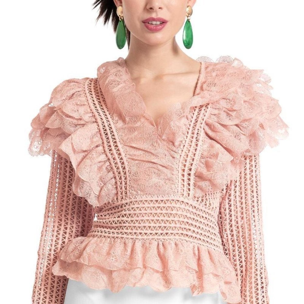 Gracia Victorian Lace Peplum Blouse